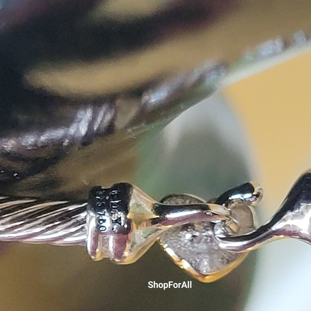 David Yurman Silver Bracelet with Gold Heart Accent - Picture 14 of 16